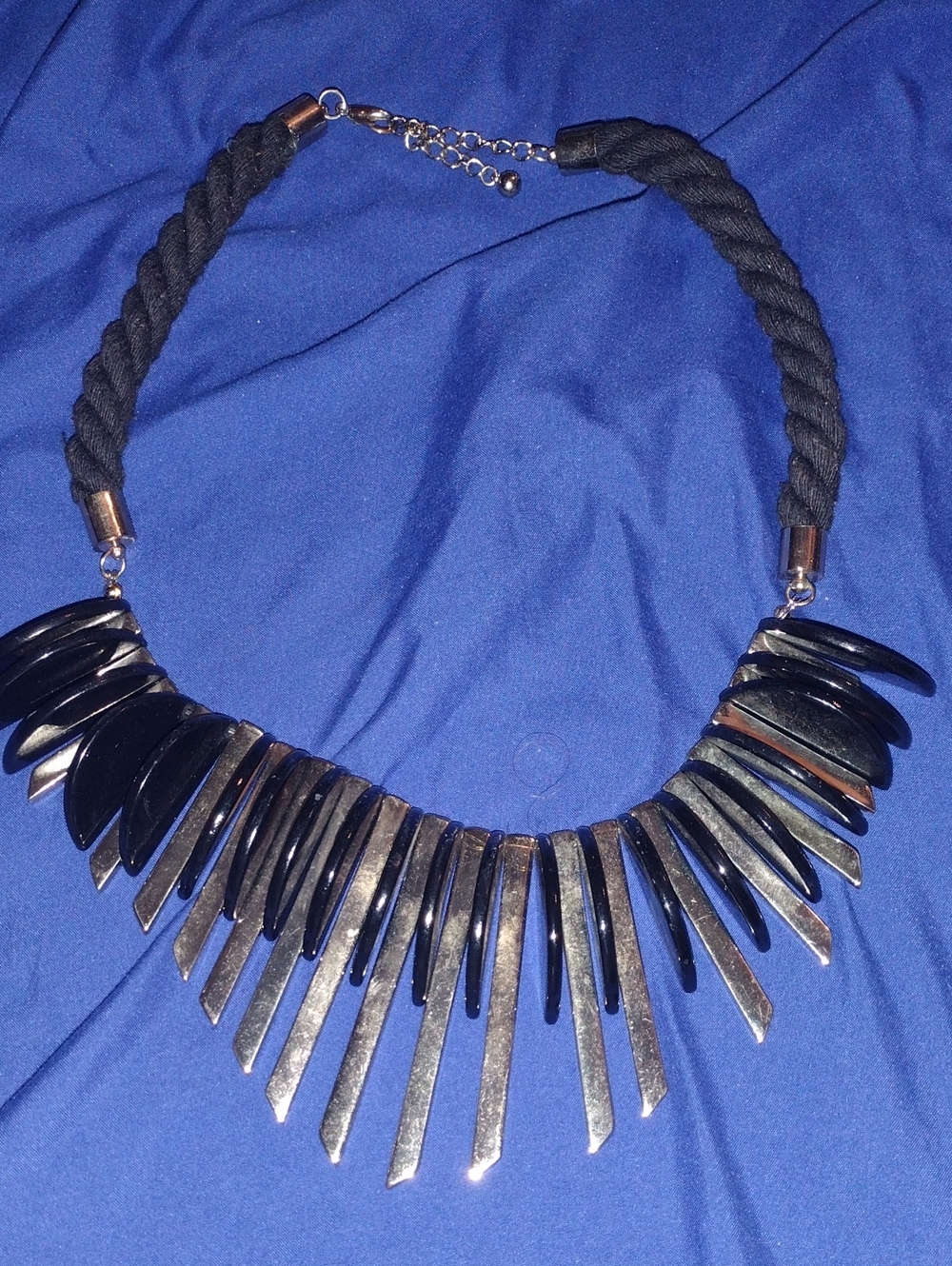 Black Statement Spike Bib Necklace - Women Jewelry